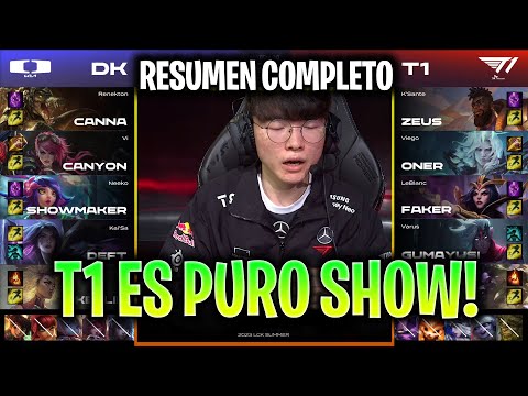 FAKER SE ENFRENTA A SHOWMAKER CON T1! | T1 vs DK Resumen Completo LCK Summer 2023