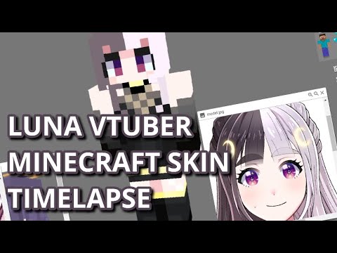 【🧊 Luna 🌙 IcedMoonCoffee】 VTuber Minecraft Skin Time-lapse [1.5 hours in 3 minutes]