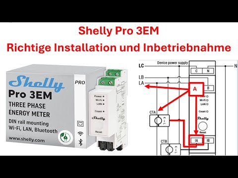 Shelly Pro 3EM, Correct installation, commissioning in AP and WLAN mode, three-phase meter