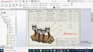 Insert Bill of Material into a Drawing in Solidworks | Custom Properties with Bill of Material