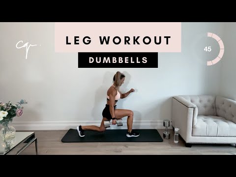 45 Min DUMBBELL LEG WORKOUT at Home | Legs & Glutes with Dumbbells