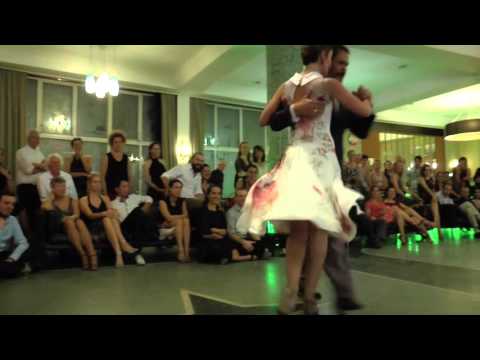  Fabian Peralta  and  Josefina Bermudez Avila  are  dancing  to  "  Milonga Brava  "  by  Francisco Canaro
