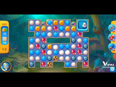 Fishdom. 8667 level no boosters and diamonds. 14 moves