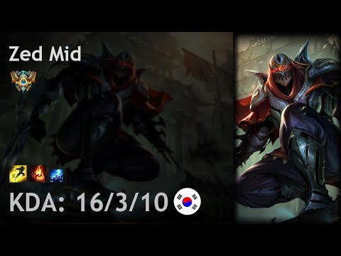 Zed Mid vs Syndra - KR Challenger Patch 7.21