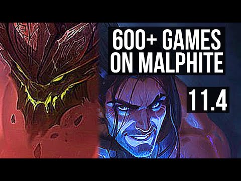 MALPHITE vs SYLAS (TOP) | 10/1/8, 1.4M mastery, 600+ games, Godlike | KR Diamond | v11.4