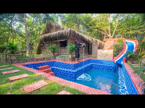 Build The Most Beautiful Millionaire Swimming Pool Villa by ancient skills