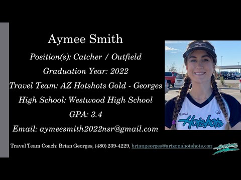 Aymee Smith Softball Skills Video - 2022 Catcher Outfield