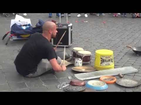 Drums & Percussion Music Concert - Street in Rome