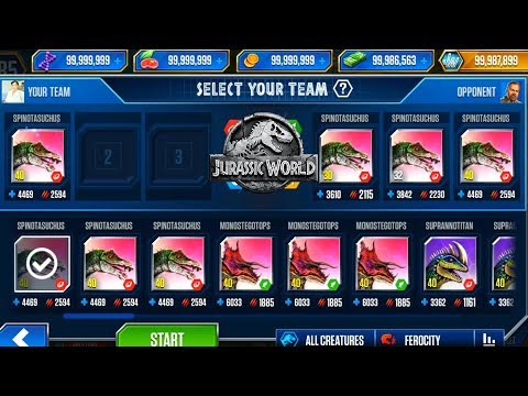 Spinotasuchus, Megarchelon, Spinoraptor, Suprannotitan, Bananogmius | Jurassic World The Game