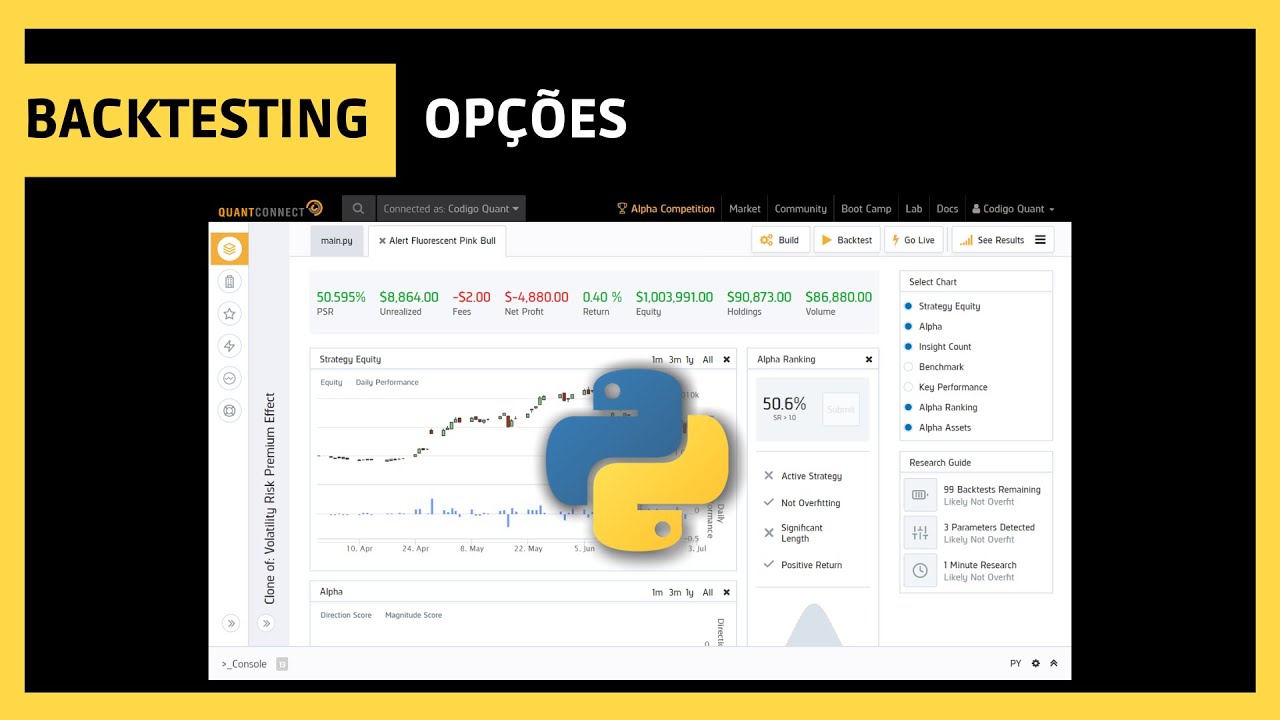 Backtesting de Opções em Python com QuantConnect