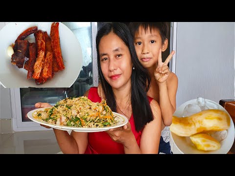 My Recipes Today - Banana Flower Salad With Pork Belly And Dried Fish For Lunch