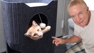 ABCPETS Cat House for Indoor Cats, 2-Storey Large Cat Bed Cave ASSEMBLY REVIEW