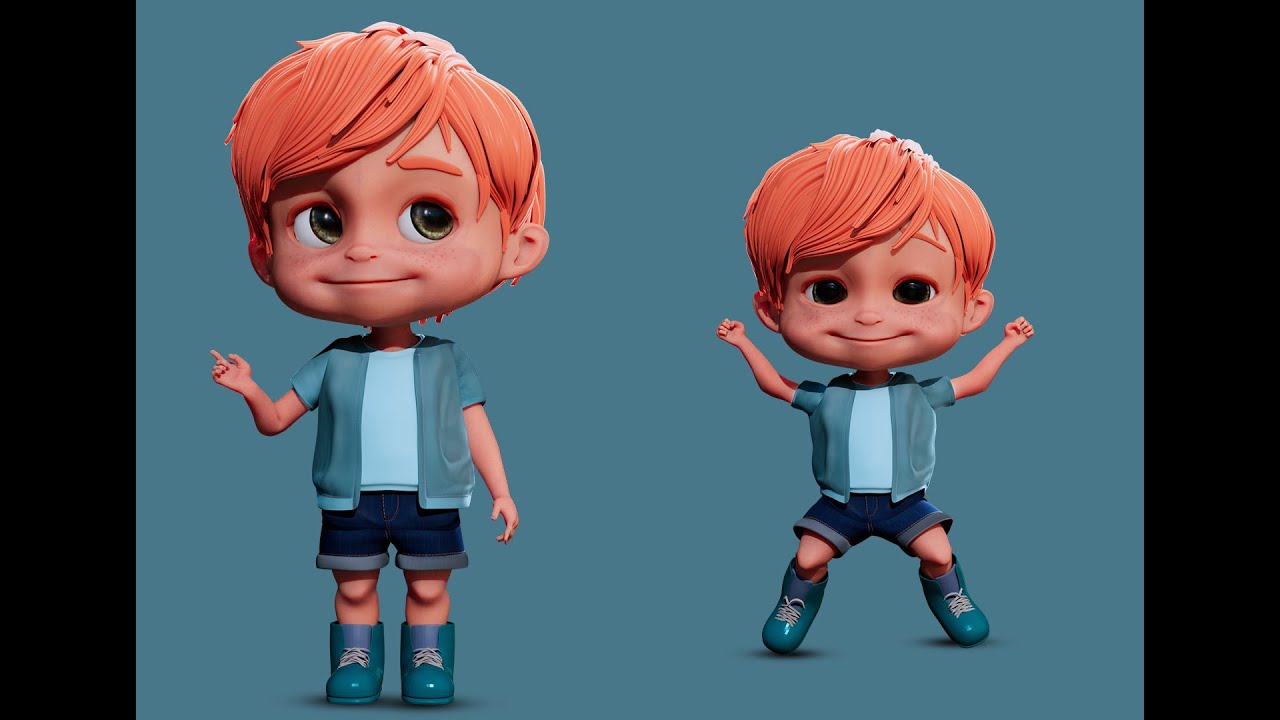3D Cartoon Boy Rigged 3D Model