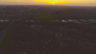 DJI phantom 4 pro drone footage of sunset over Basingstoke on Easter Sunday