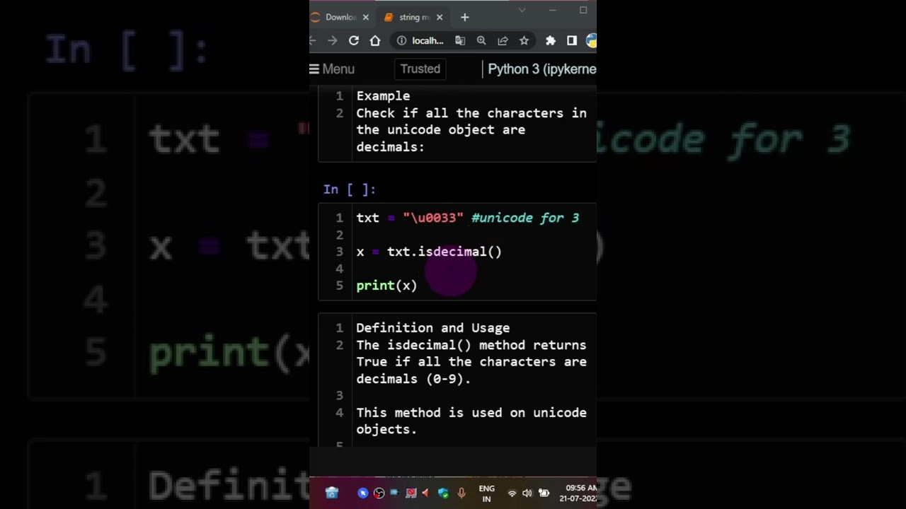 isdecimal string method python english #python #shorts