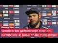 Sjinkie Knegt na diskwalificatie WK shorttrack in Dordrecht: 'De scheids zit er flink naast'