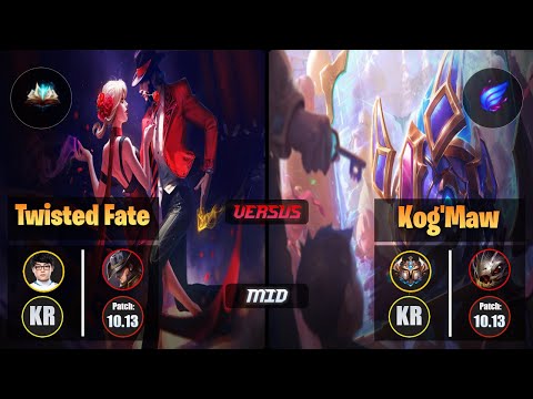 ShowMaker TWISTED FATE (Mid) [Unsealed Spellbook] VS KOG'MAW - Challenger KR Patch 10.13