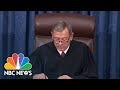Senators Find Trump ‘Not Guilty’ Of Abuse Of Power Impeachment Article | NBC News Senators Find Trump ‘Not Guilty’ Of Abuse Of Power Impeachment Article | NBC News