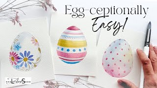 Quick Painting for Busy People! 🥳 Minimal Time & Minimal Effort! Easter Egg Watercolor Card Tutorial