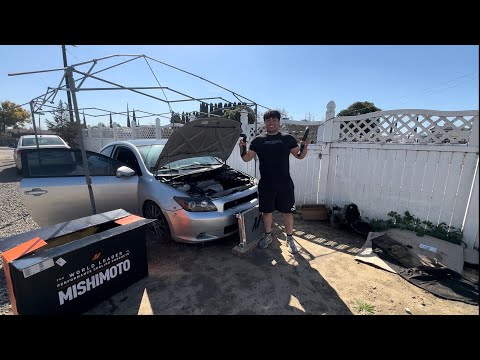 05-10 scion tc Mishimoto Radiator install w/ HPS rad hoses