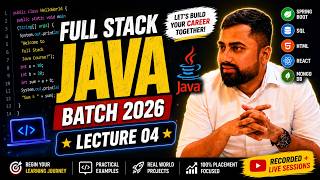 Full Stack Java — Class 4 - First Java Program | IT Shaala Batch 2026