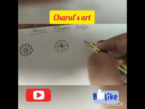 Basic flowers design for beginners ✍️✍️.....by charul