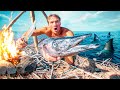 GIANT CATCH N COOK ON SURVIVAL RAFT: Eating ONLY What I Catch