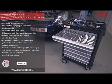 Werkstattwagen BGS 4100 komplett mit 293 Werkzeugen (Art. 4090)
