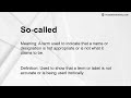 So-called Meaning