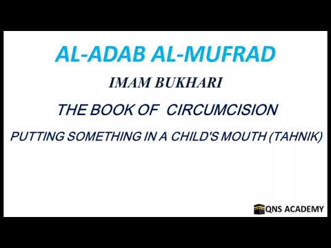 Adab Al Mufrad 53-9: Putting something in a child's mouth (Tahnik), Hadith 1254 of 1322