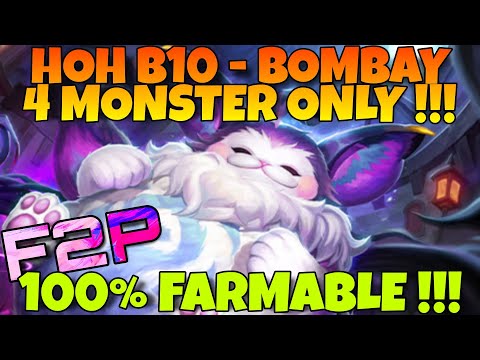 HOH B10 BOMBAY - 100% FARMABLE WITH 4 MONSTER ONLY | DARK HYPNOMEOW SUMMONERS WAR