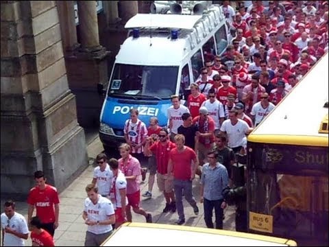 Dynamo Dresden vs. 1 FC Köln  Ankunft der Wilden Horde in Dresden  1:1