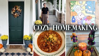 Spooky Season 🎃 Front Porch Makeover, Cozy Cooking, Halloween Crafts