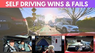 FSD Supervised makes mistakes | Narrow roads, illegal turn, and more!