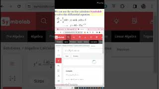 Online calculator (Symbolab) to solve a differential equation #symbolab