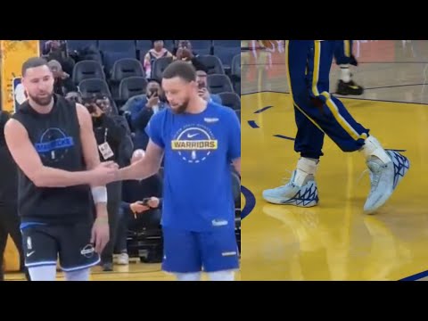 Steph Curry and Klay Thompson reunite and Steph wears Klay's signature shoe
