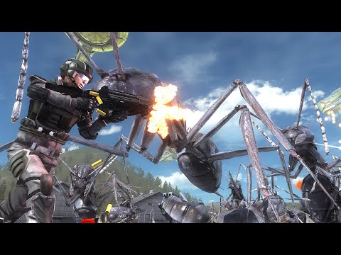 Earth Defense Force 5 - BLIND HARD Difficulty Let's Play Part 1 - You WILL use a keyboard and mouse