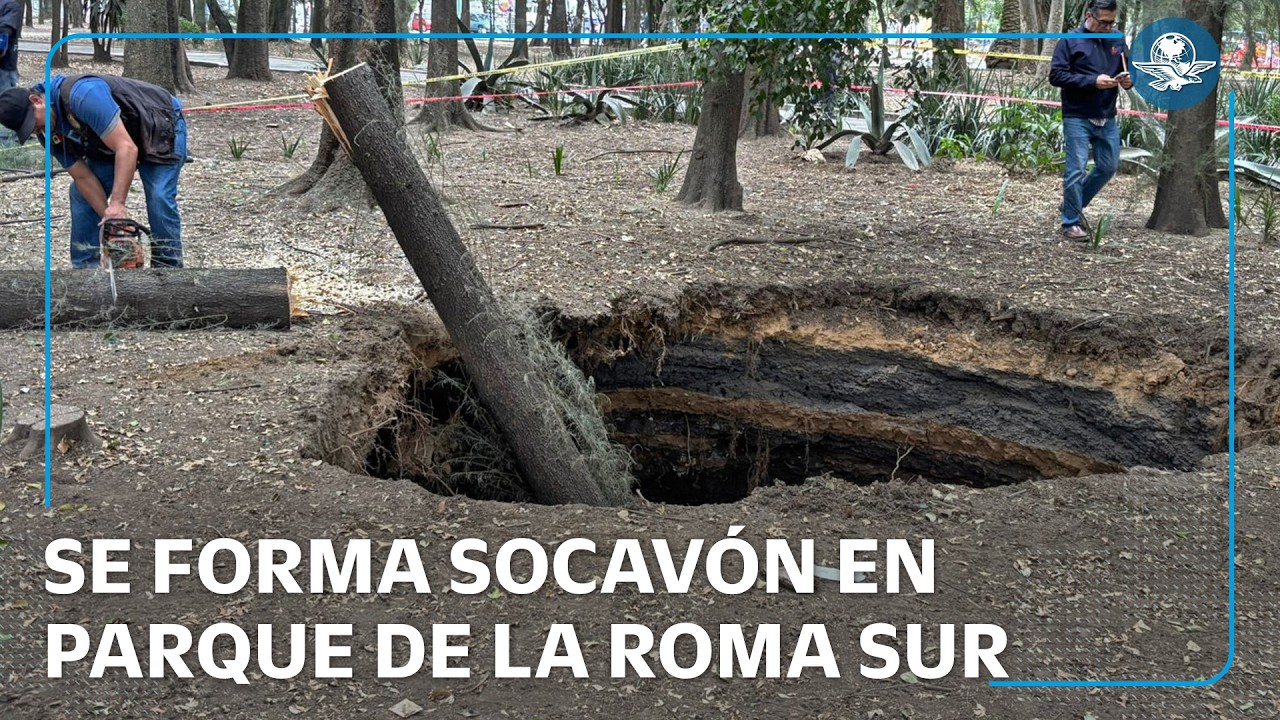 Enorme socavón alerta a vecinos de la Roma Sur