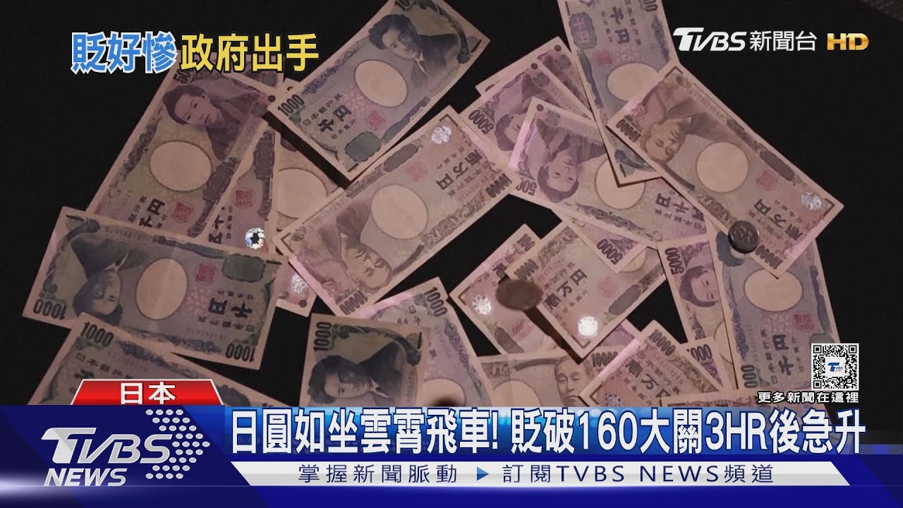 日圓如坐雲霄飛車! 貶破160大關3HR後急升