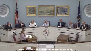 2/9/26 Bronxville Board of Trustees Meeting