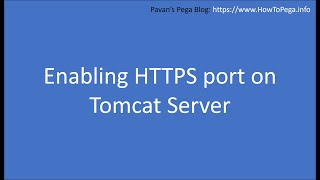 Enabling HTTPS On Tomcat Server