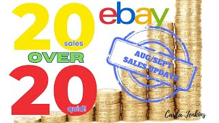 20 EBAY SALES OVER £20 - I BUY CHEAP TO SELL ONLINE! | AUG/SEPT UPDATE | CARLA JENKINS