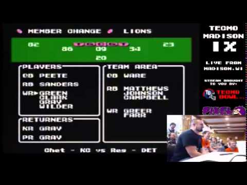 Tecmo IX - Finals Game 1 - Chet (KC) vs Regulator (Det)