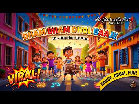 Dham Dham Dhol Baaje – Playful Hindi Kid's Song | AIStudio-Music video thumbnail