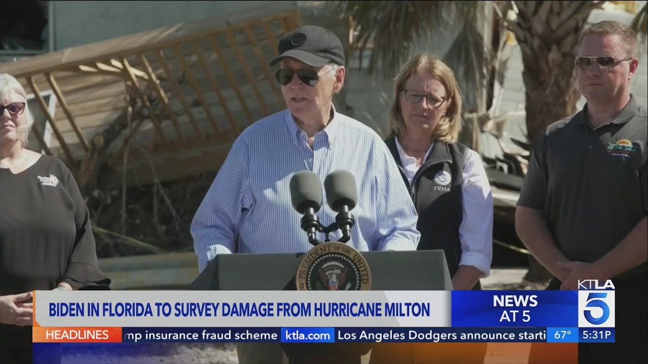 President Joe Biden tours Florida's storm ravaged communities