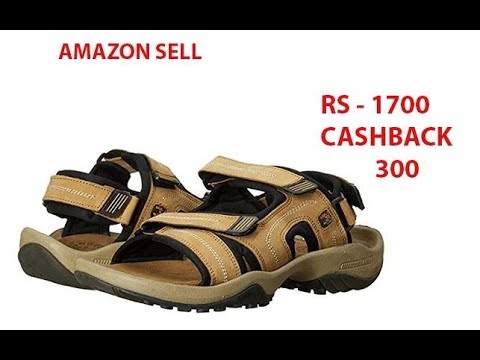 Woodland Mens Camel Leather Sandals and Floaters