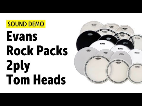 Evans | UV2, EC2S, G2, ONYX |  2ply Rock Tom Packs | Sound Demo (no talking)