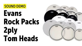 Video thumbnail for Evans | UV2, EC2S, G2, ONYX |  2ply Rock Tom Packs | Sound Demo (no talking) by Drums Bonedo