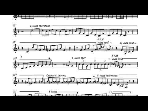 Transription of John Coltrane's solo on "Pursuance" on trumpet by Charlie Porter