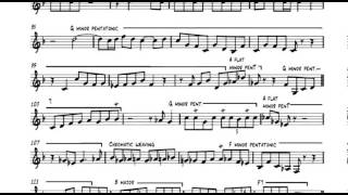 Transription of John Coltrane's solo on "Pursuance" on trumpet by Charlie Porter